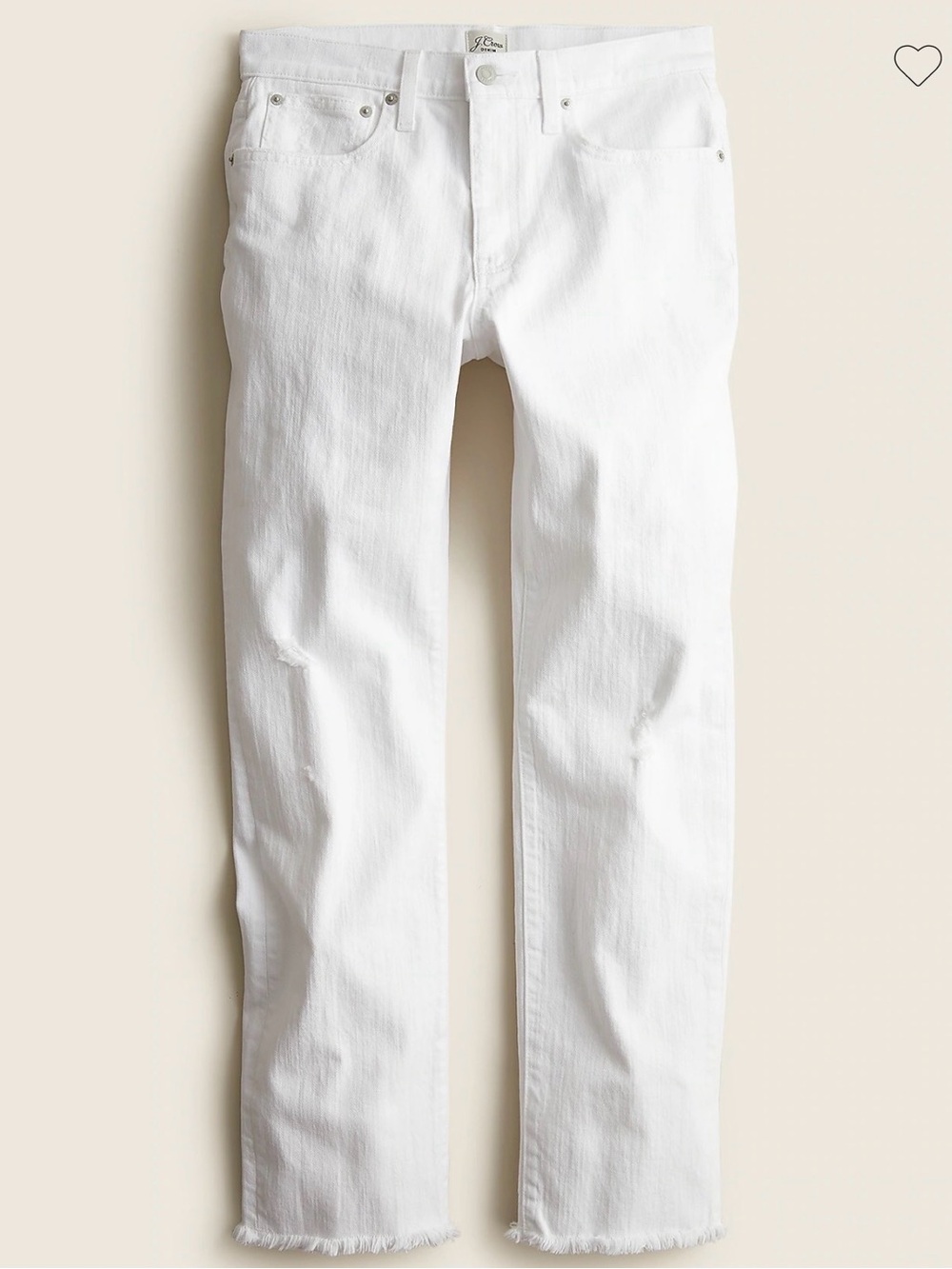 J. Crew Women's White Straight Jeans